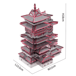 Yuewang Tower 3D Metal Model Building Kit Dimension